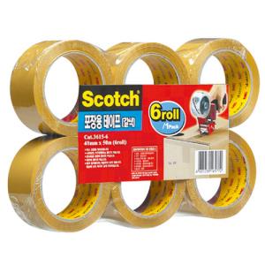 [3M] 3615C-6 스카치갈색포장용박스테이프(갈색/48mm*50M)_6개입